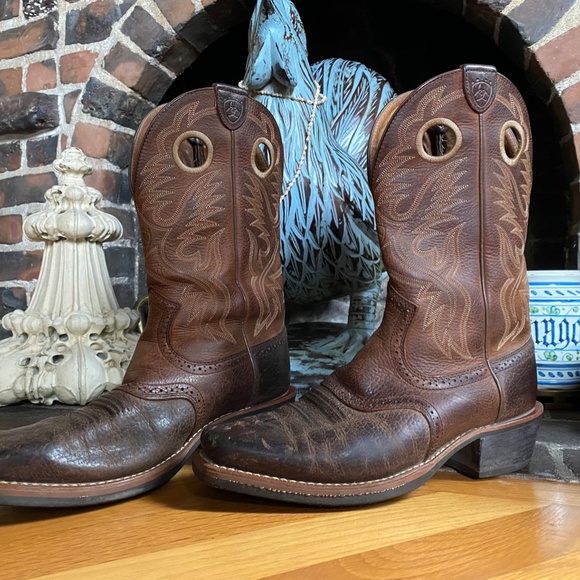 Men's Ariat Leather Western Cowboy Boots 10 D - Picture 3 of 16